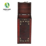 APPEAPE Wine Box, Wooden 13.78 x 5.31 x 4.72in Wine Gift Box, Retro Single Bottle Capacity Lid And H