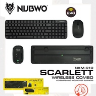 ชุด คีย์บอร์ด เมาส์ ไร้สาย NUBWO ComboSet Wireless รุ่น NKM-610 สัญญาณ 2.4G บังคับไกลถึง 10 เมตร