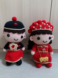 新淨新郎新娘公仔 Handmade Crochet Wedding Dolls