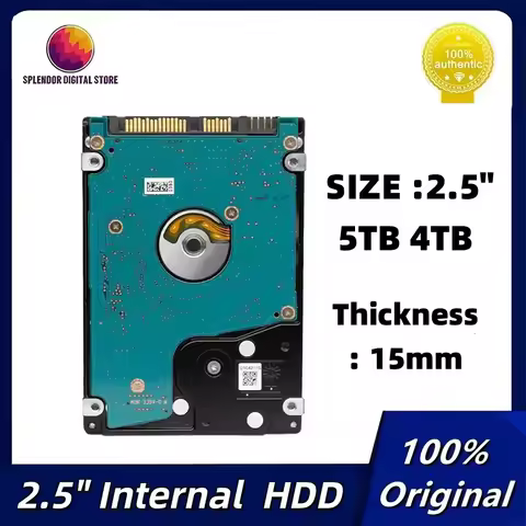 Original 2.5" HDD 5TB 4TB 5400RPM 128MB SATA 2.5" 6.0Gb/s Laptop Hard Disk Drive (15MM) New
