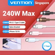 Vention USB 2.0 Type-C Male to Type-C 5A Cable Aluminum Alloy Type 240W For Phone Macbook samsung