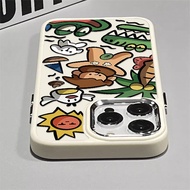 New Coconut Tree Crocodile Cartoon Pattern Phone Case Compatible for IPhone 15 13 11 14 12 Pro Max 7/8 Plus IPhone SE 2020 X XS MAX Fashion Shockproof Case