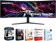 Samsung 57" Odyssey Neo G9 Dual 4K UHD Quantum Mini-LED Curved Gaming Monitor Bundle with Tech Smart