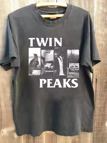 Remake Twin Peaks Basic Charcoal T Shirt Retro Style Classic Tee S-4XL Graphic Short Sleeve Shirt Un