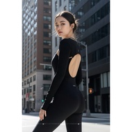 Set 2 in 1 long Jumpsuit with built-in foam for gym, yoga, and pialtes with super beautiful shape BF