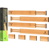 ANTOWIN Bamboo Drawer Dividers Organizers, Drawer Separators Splitter, 43-56 cm Long Adjustable Spri