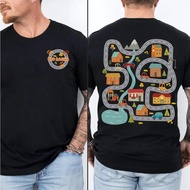 2026Play Cars on Dad's Back Mat Road Car Race Track TShirt Cute Tired Dads Club Tee Father's Birthda
