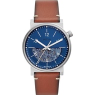 [Powermatic] Fossil ME3168 Barstow Automatic Blue Skeleton Dial Brown Leather Strap Men Watch