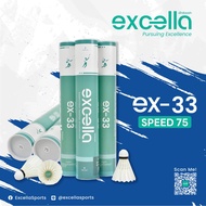 ส่งไวของแท้ พร้อมส่งทันที ลูกแบดมินตัน EXCELLA EX-33 คงทน คุ้มค่า คุ้มราคา ผลิตจากขนห่าน (12ลูก) Spe