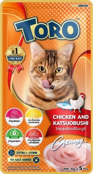 ขนมแมวเลีย Toro Toro ขนมแมวเลีย ขนาด 15 กรัม ( 1 ห่อ 5 ซอง)