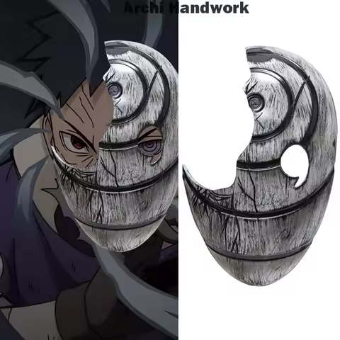 Archi Handwork Anime Uchiha Obito Broken Mask Face Vizard Masquerade Halloween Cosplay