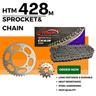 428M-122L HTM SRL115 428 CHROME SPROCKET SET HTM CHAIN & SPROCKET YAMAHA YTZ5S YTZ5 YTZ6V YTZ7S