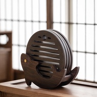 Heat-Resistant Ebony Solid Wood Heat Insulation Pad Wooden Heat Insulation Table Pad Pot Pad Anti-Sc