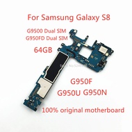 1pcs For Galaxy S8 G950FD G950F G950U G950N G9500 64GB 100% Original Unlocked Motherboard Replace Pa