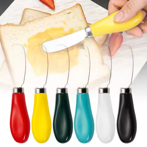 Stainless Steel Cheese Knife Ceramic Handle Butter Knife For Butter Bread Jam Cream Spatula Baking C