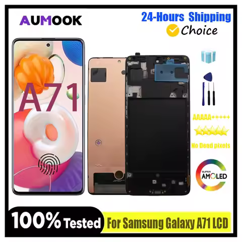 AMOLED Display For Samsung A71 LCD A715F Screen Digitizer Assembly Replacement For Samsung Galaxy A7