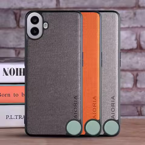 Textile Leather Case for Nothing CMF PHONE 1 soft TPU with back hard PC material protection cover fo