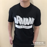 American Armani exchange Armani AX Men's Summer Casual Round Neck Letter LOGO Pattern Short-Sleeved 