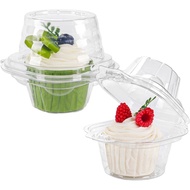 NPLUX60 Pieces Independent Cupcake Container Plastic Cupcake Box Cupcake Holder Stackable Deep Dome 