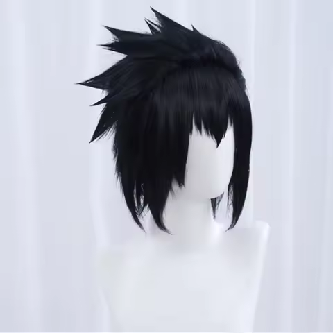 High Quality Sasuke Uchiha Cosplay Wig Men Short Black Cosplay Anime Cosplay Wig Heat Resistant Synt