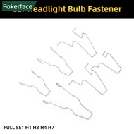 POKERFACE 6Pcs Car Headlamp Light Bulb Retainer Spring Clips Buckles Metal Headlight Bulb Spring Cli