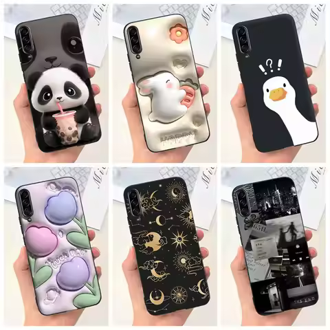 Phone Case For Samsung A90 5G Cover SM-A908B Funda Soft Silicone Lovely Cartoon Panda TPU Cover For 