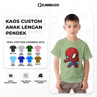 Kawai.co - Custom Children's Short Sleeve T-Shirt with A3+ Logo Printing, Single Image, Name, Writin