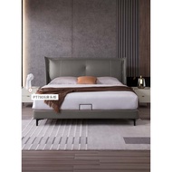 Gu's Home Light Luxury High-Foot Microfiber Technology Cloth Bed Modern Simple Bedroom Double Cloth 