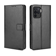 Casing Reno 5F Case Flip Phone Holder Stand Case OPPO Reno 5F Reno5F Case Wallet PU Leather Back Cov