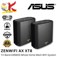 ASUS ZENWIFI AX XT8 AX6600 GIGABIT WIFI 6 WHOLE HOME TRI-BAND WIFI 6 MESH SYSTEM ROUTER WITH AIMESH 