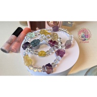 JJ Crystals  NATURAL candy Fluorite Bracelet|gelang tangan天然千层彩莹石
