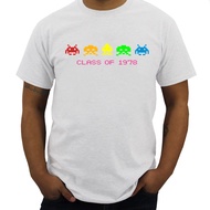 Mens t shirt Funny Retro SPACE INVADERS Class of 1978 C64 / Console Video Games Summer top gift Male