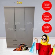 May 3 Door Wardrobe / Swing Door Cabinet / Cloth Storage Cabinet / Almari Kayu / Almari Baju H1760 W1200 D400MM