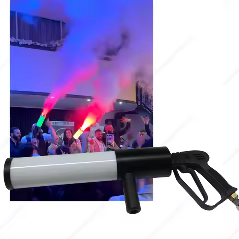 Led Co2 Gun Disco Dj Show Handheld Fog Smoke With Light 3 Meter Gas Hose Special Effect Stage Equipm
