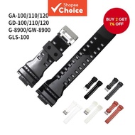 New Black Resin Strap for Casio G-SHOCK GA-100 GA140 GD-100 G-8900 Men's Glossy TPU Sport Waterproof