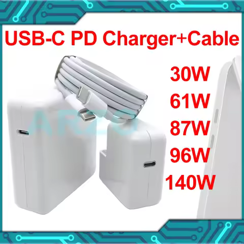 New Laptop USB-C PD Power Adapter 30W 61W 87W 96W 140W Fast Charger For MacBook Pro Air iPad A1706 A