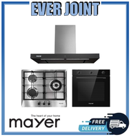 Mayer MMSS633 [60cm] 3 Burner Stainless Steel Gas Hob + MMBCH900I [90cm] Chimney Cooker Hood + Mayer MMDO8R [60cm] Built-in Oven with Smoke Ventilation System Bundle Deal!!