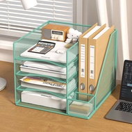 menu stand display rak buku atas meja Rak Penyimpanan Fail Desktop Rak Meja Rak Fail Logam Bingkai F