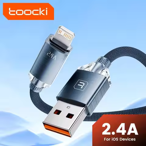 Toocki USB Cable for iPhone 14 13 12 Pro Max 2.4A Fast Charging Lightning Cable Data Wire for iPhone