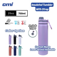 Slim Tumbler 750ml Thermos 304 Stainless Steel Tumbler Vacuum Flask Water Bottle Botol Tahan Panas T