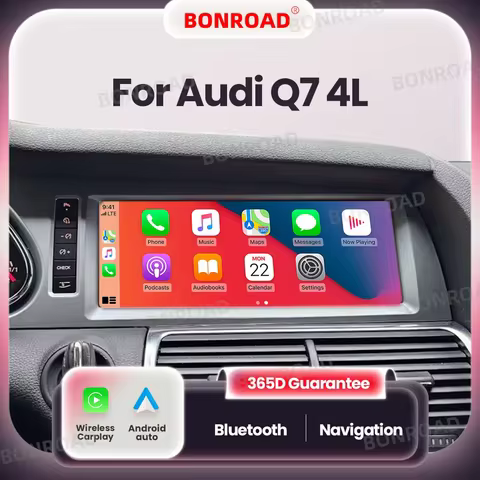 BONROAD Linux Touch Screen Wireless Carplay Car Radio Android Auto For Audi Q7 4L 2005-2015 GPS Navi
