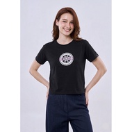 Mossimo Yvette Black Classic Cropped Fit Tee For Women