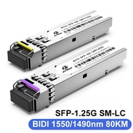 โมดูลออปติคอล BIDI LC 1.25G SFP แบบปรับอัตราได้ ตัวรับส่งสัญญาณไฟเบอร์ออปติก SFP สำหรับ Mikrotik/Cis