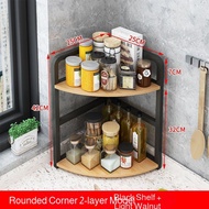 Kitchen corner seasoning rack rounded countertop multi-layer triangle seasoning oil, salt, sauce and