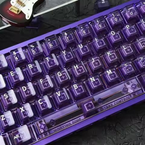 130 Keys Crystal Purple PC Keycaps High Transparent Clear for Cherry MX Switch Mechanical Keyboard