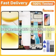 6.74'' Screen With Fame For Realme C53 RMX3760 LCD Display Touch Screen Digitizer Assembly Replaceme