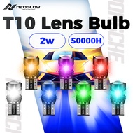 NeoGlow T10 LED Lapad Signal Light with Lens | 2W | Multi-Color | 50,000H Lifespan (2PCS) T10 LED Bu