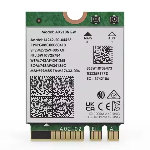 1Pc WiFi 6E Wireless Card For Intel AX210 Tri-Band 5400Mbps 2.4GHz/5GHz/6GHz Network Adapter Bluetoo