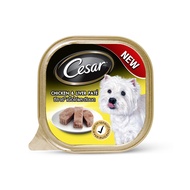 (พร้อมส่ง) อาหารสุนัขเปียก Cesar ซีซ่า ถาดสุนัข รสไก่และตับบด 100ก. กล่อง 24x100 กรัม
