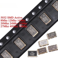 5Pcs 5032 SMD Active Crystal Oscillator 8Mhz 12Mhz 16Mhz 20Mhz 24Mhz 25Mhz 27Mhz 40Mhz 50Mhz 8.000MH